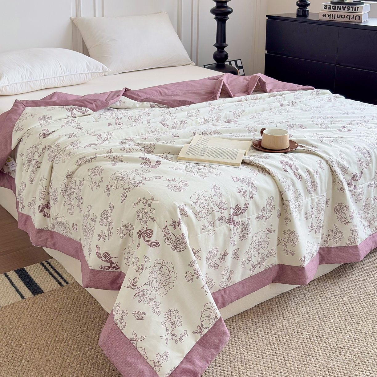 91家纺网 家纺一手货源 找家纺 宜梦家居 （全网最低价）2026新款亲肤新疆棉印花夏被系列 简影花梦