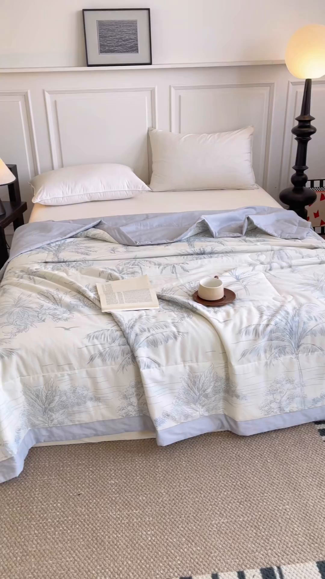 91家纺网 家纺一手货源 找家纺 宜梦家居 （全网最低价）2026新款亲肤新疆棉印花夏被系列 北海树影