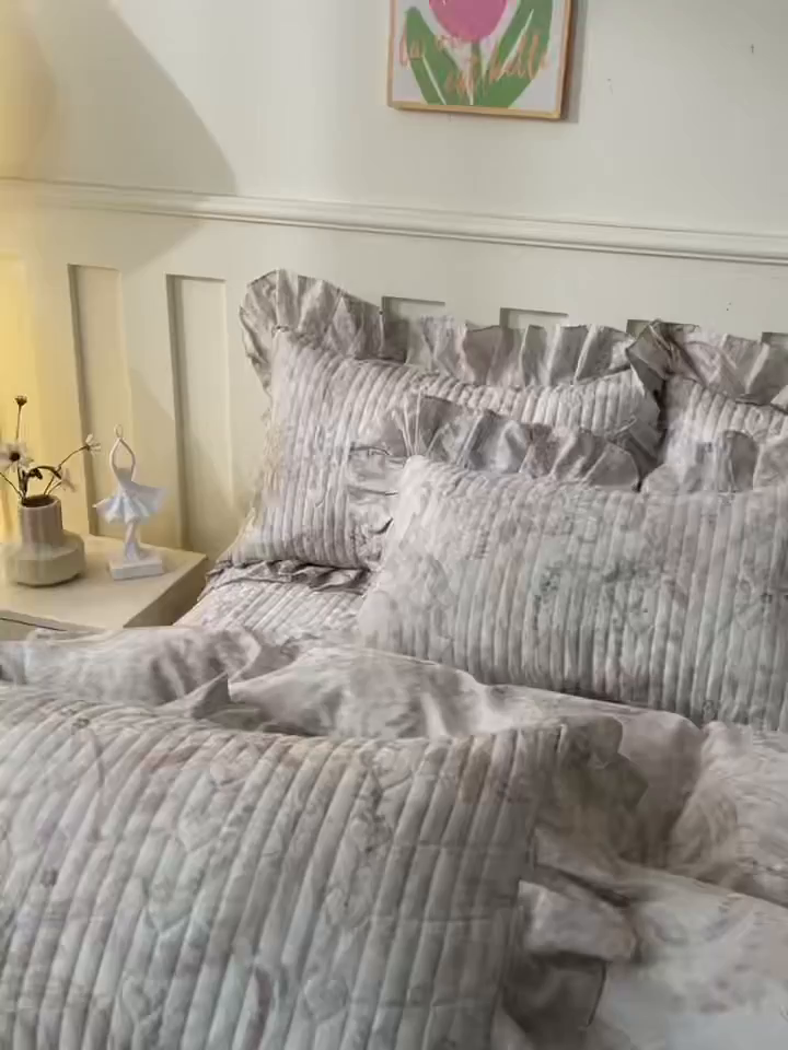 91家纺网 家纺一手货源 找家纺 宜凡家纺 2026新款全棉数码印花床盖②号系列四件套 禾暮