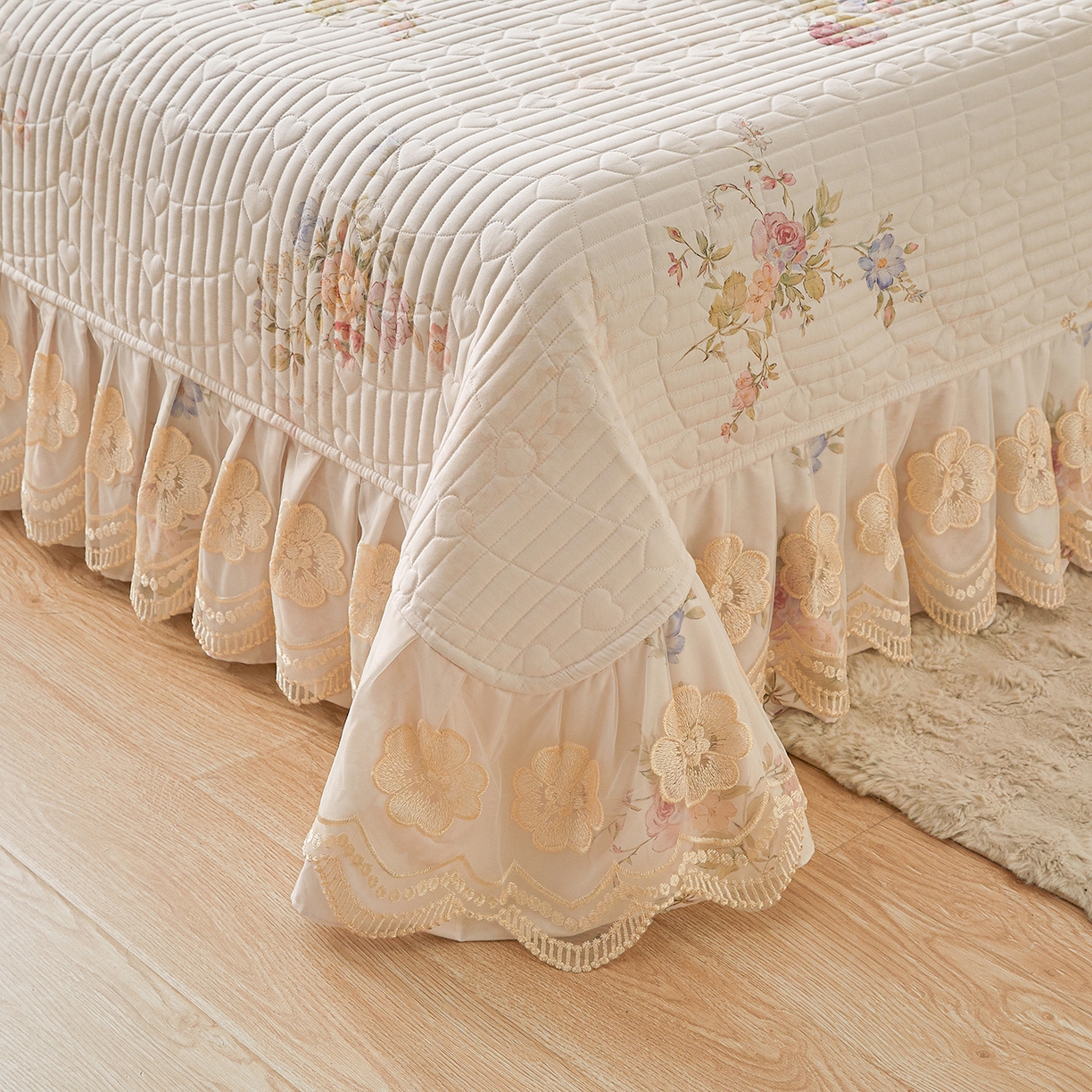 91家纺网 家纺一手货源 找家纺 宜凡家纺 2026新款全棉数码印花床盖②号系列四件套 澜晚