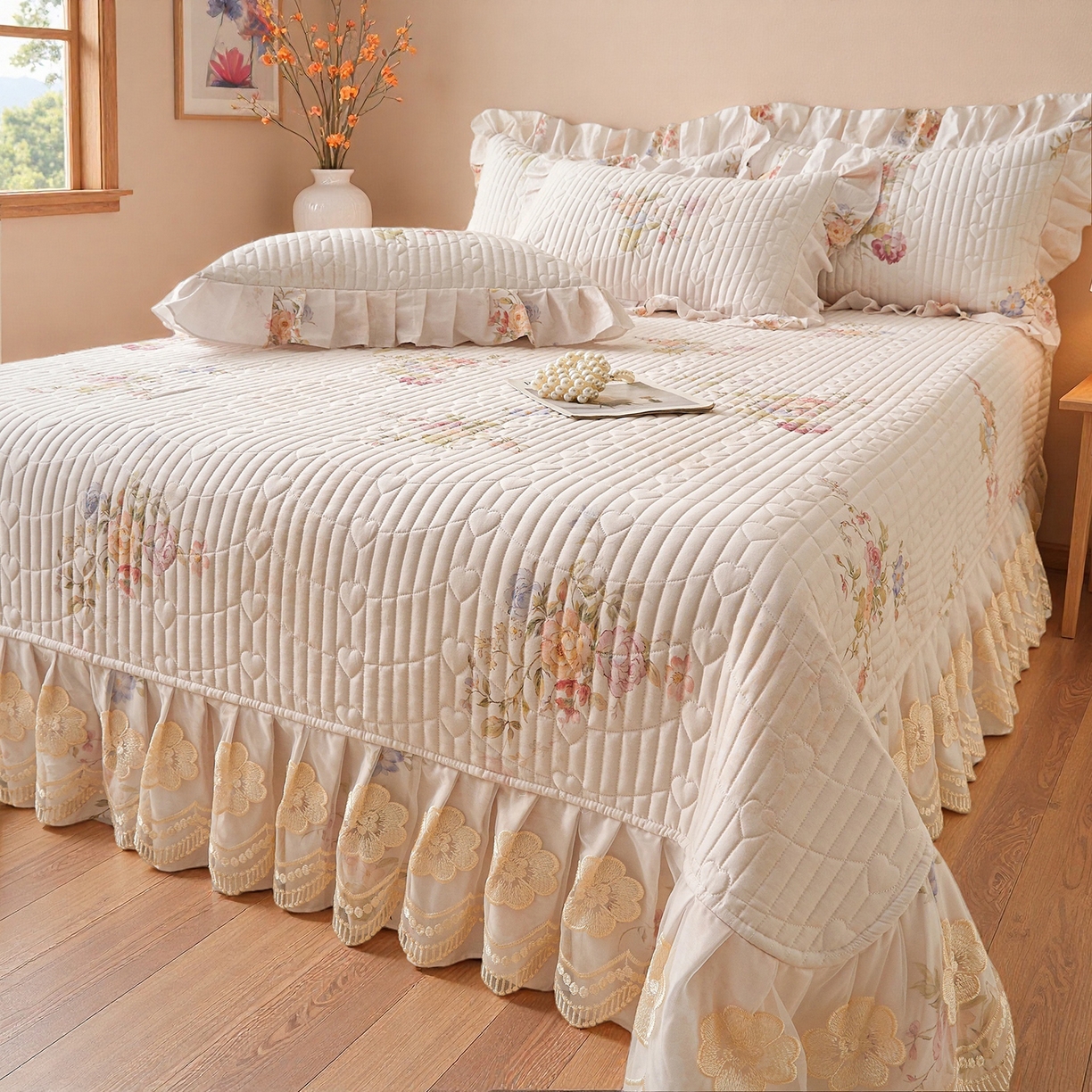 91家纺网 家纺一手货源 找家纺 宜凡家纺 2026新款全棉数码印花床盖②号系列四件套 澜晚