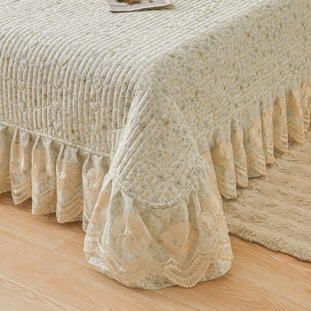 91家纺网 家纺一手货源 找家纺 宜凡家纺 2026新款全棉数码印花床盖②号系列四件套 茜野