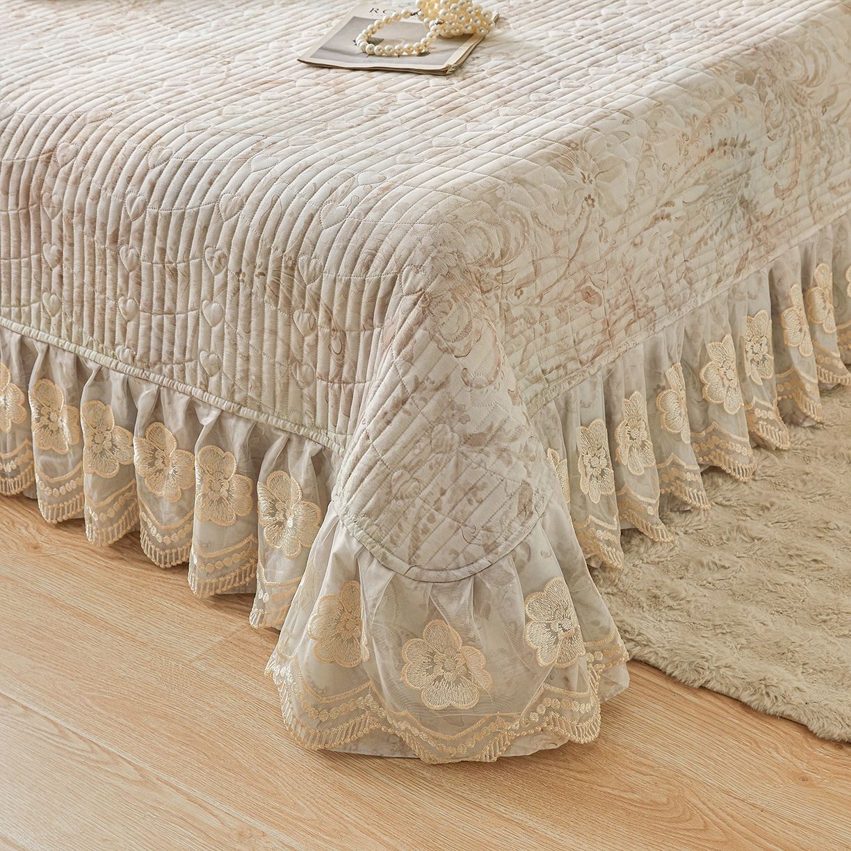 91家纺网 家纺一手货源 找家纺 宜凡家纺 2026新款全棉数码印花床盖②号系列三件套 禾暮