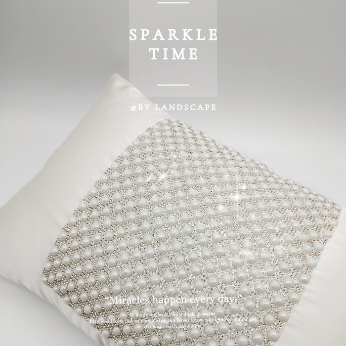 91家纺网 家纺一手货源 找家纺 澜屿 2026新款珍珠镶钻抱枕装饰枕腰枕枕芯-半璇 半璇白