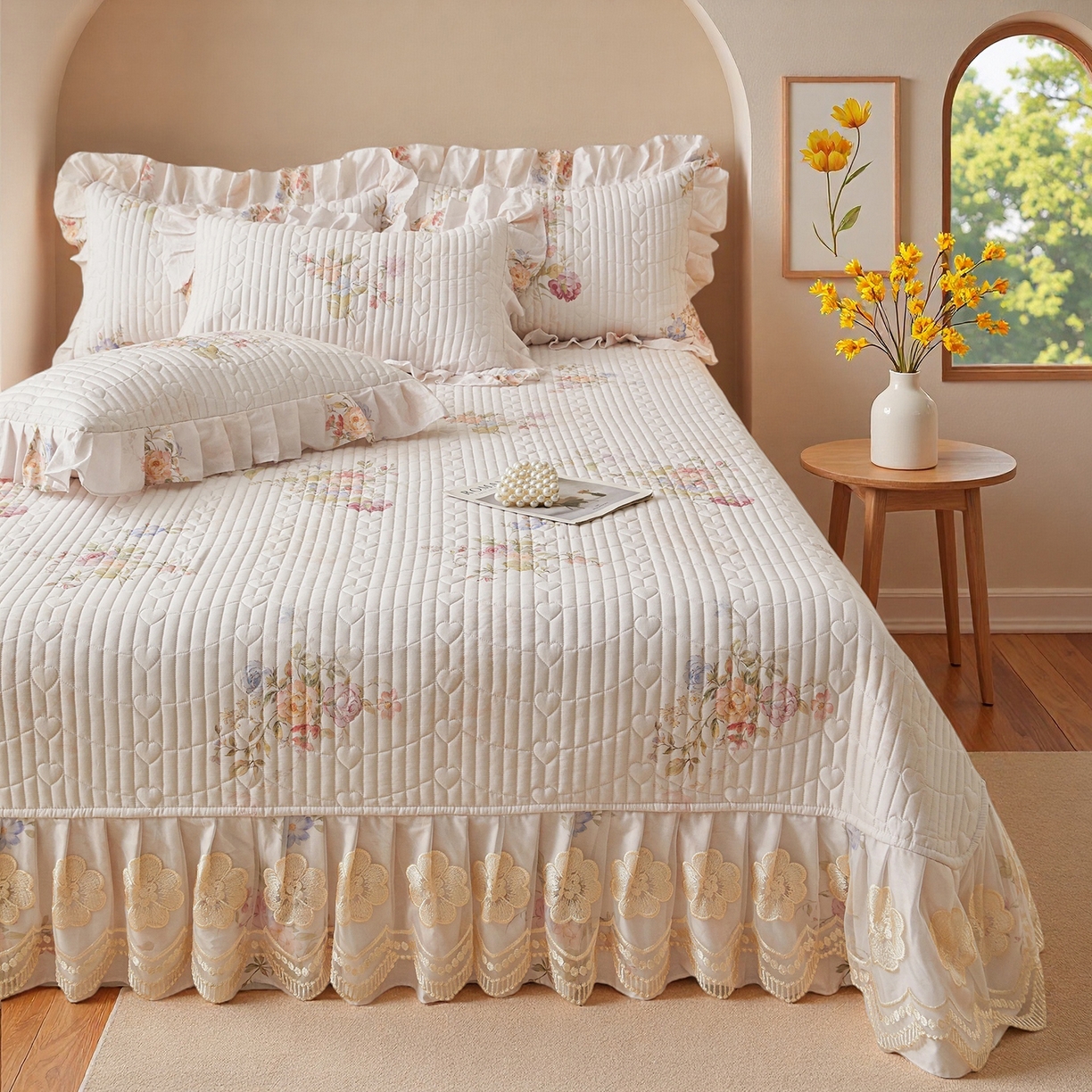 91家纺网 家纺一手货源 找家纺 宜凡家纺 2026新款全棉数码印花床盖②号系列三件套 澜晚