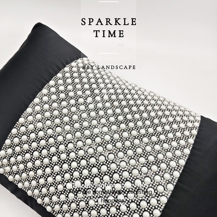 91家纺网 家纺一手货源 找家纺 澜屿 2026新款珍珠镶钻抱枕装饰枕腰枕枕芯-半璇 半璇黑