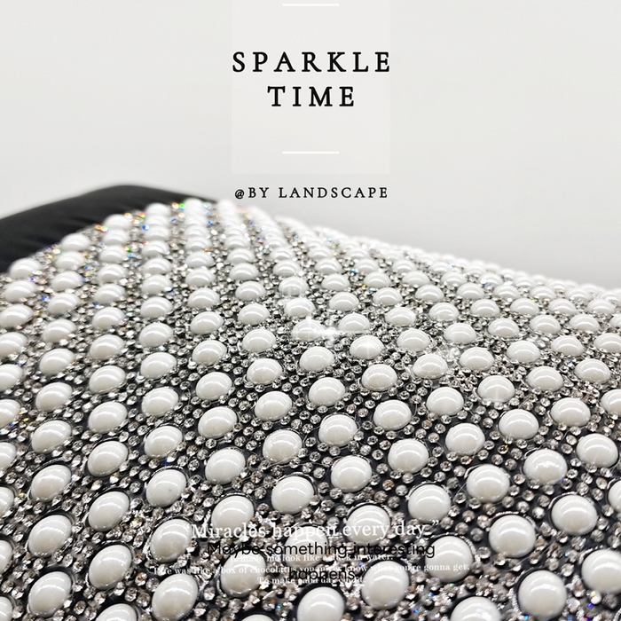 91家纺网 家纺一手货源 找家纺 澜屿 2026新款珍珠镶钻抱枕装饰枕腰枕枕芯-半璇 半璇黑