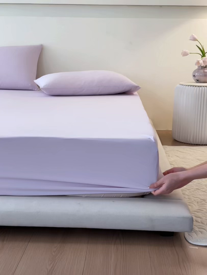 91家纺网 家纺一手货源 找家纺 （总）亿梵家居 2026新款A类锦氨凉感床笠某姆同款冰皮纯色床笠全包围三件套