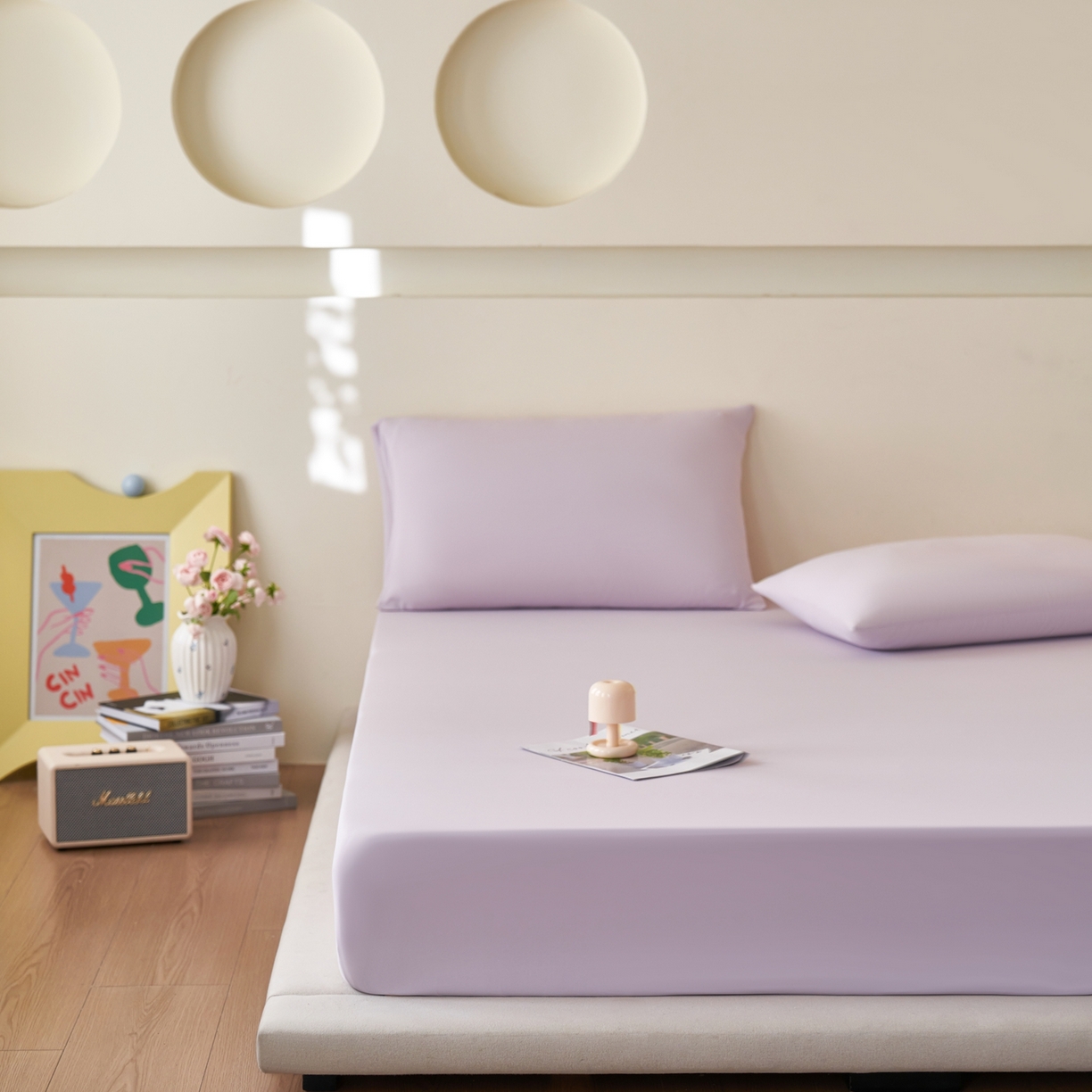 91家纺网 家纺一手货源 找家纺 （总）亿梵家居 2026新款A类锦氨凉感床笠某姆同款冰皮纯色床笠全包围三件套