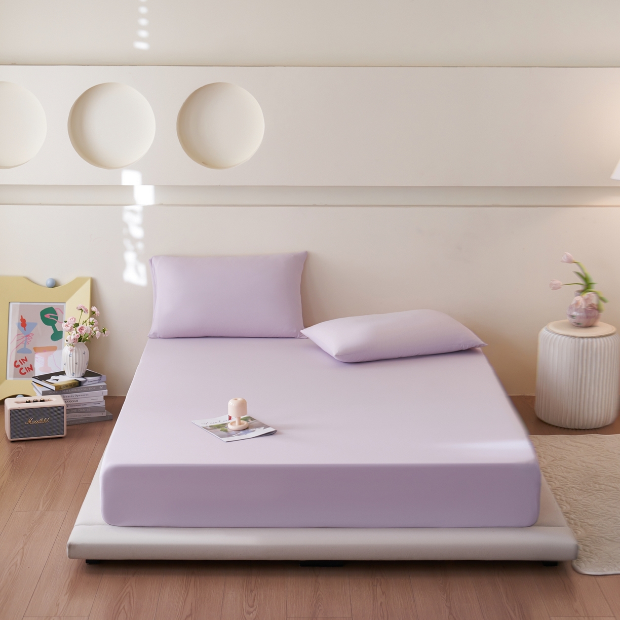 91家纺网 家纺一手货源 找家纺 （总）亿梵家居 2026新款A类锦氨凉感床笠某姆同款冰皮纯色床笠全包围三件套