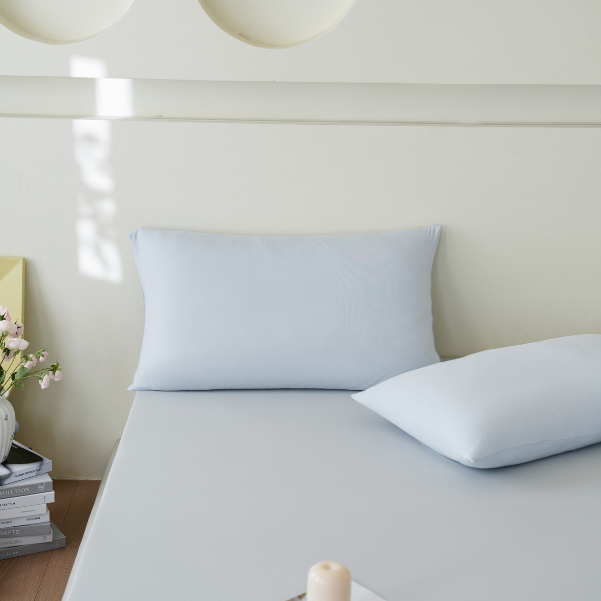 91家纺网 家纺一手货源 找家纺 亿梵家居 2026新款A类锦氨凉感床笠某姆同款冰皮纯色床笠全包围三件套 轻奢灰