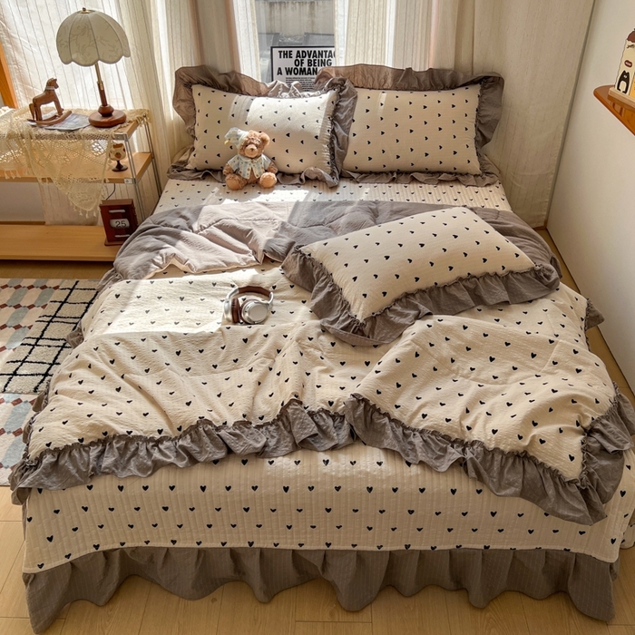 91家纺网 家纺一手货源 找家纺 （总）梵希雅 2026新款床盖款花边夏被四件套