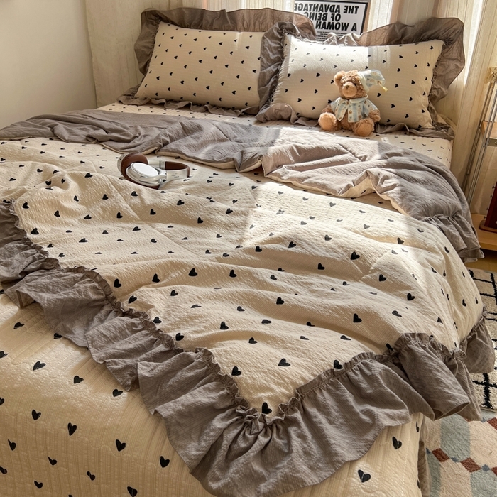 91家纺网 家纺一手货源 找家纺 （总）梵希雅 2026新款床盖款花边夏被四件套