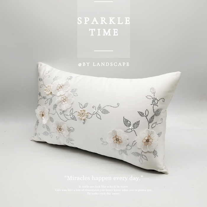 91家纺网 家纺一手货源 找家纺 （总）澜屿 2026新款镶钻立体花朵抱枕装饰枕腰枕枕芯-花满溪