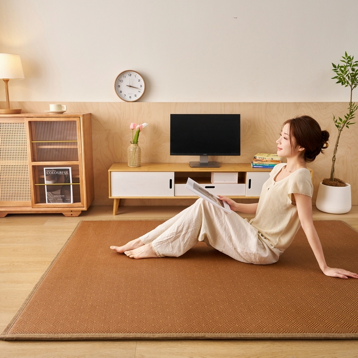 91家纺网 家纺一手货源 找家纺 畅畅家纺 2026新款多功能亲肤舒适凉感冰藤床垫藤席地垫-厚度1.5cm 经典方格