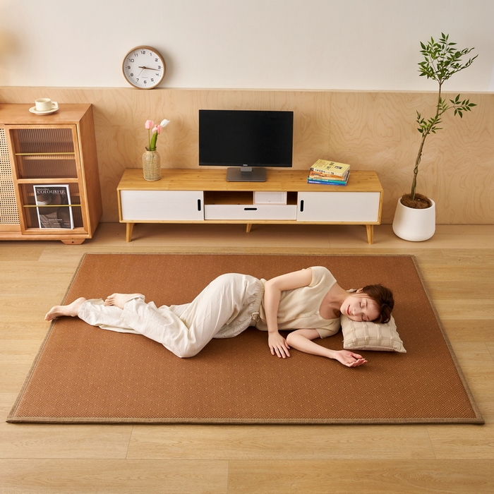 91家纺网 家纺一手货源 找家纺 畅畅家纺 2026新款多功能亲肤舒适凉感冰藤床垫藤席地垫-厚度1.5cm 经典方格