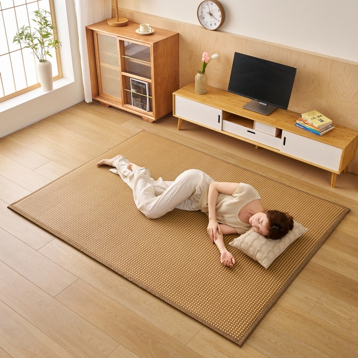 91家纺网 家纺一手货源 找家纺 畅畅家纺 2026新款多功能亲肤舒适凉感冰藤床垫藤席地垫-厚度1.5cm 玉小格