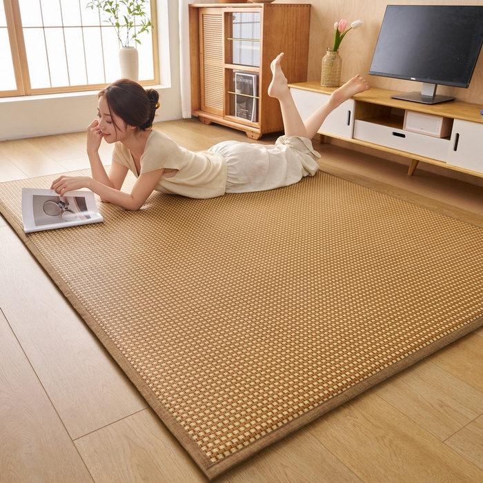 91家纺网 家纺一手货源 找家纺 畅畅家纺 2026新款多功能亲肤舒适凉感冰藤床垫藤席地垫-厚度1.5cm 玉小格