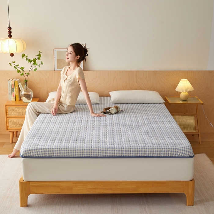 畅畅家纺 2026新款棉花抗压棉床垫5公分8公分 蓝小格