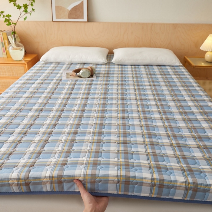 91家纺网 家纺一手货源 找家纺 畅畅家纺 2026新款棉花抗压棉床垫5公分8公分 蓝大格
