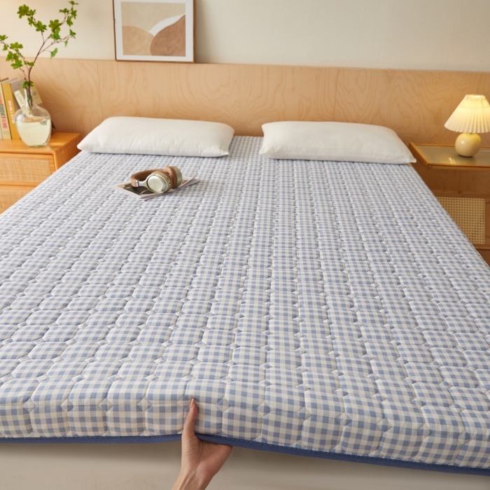 91家纺网 家纺一手货源 找家纺 畅畅家纺 2026新款棉花抗压棉床垫5公分8公分 蓝小格