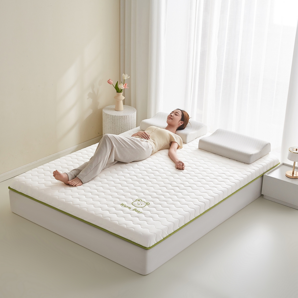 91家纺网 家纺一手货源 找家纺 （总）畅畅家纺 2026新款磨毛泡泡抗压棉床垫