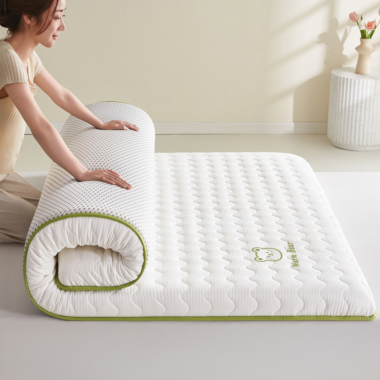 91家纺网 家纺一手货源 找家纺 （总）畅畅家纺 2026新款磨毛泡泡抗压棉床垫