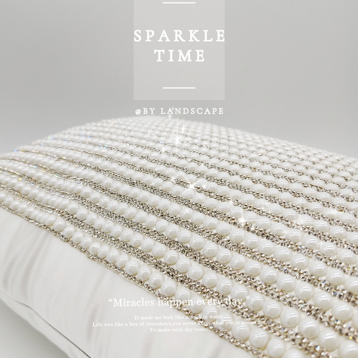 91家纺网 家纺一手货源 找家纺 （总）澜屿 2026新款满版珍珠镶钻抱枕装饰枕腰枕枕芯-琉光