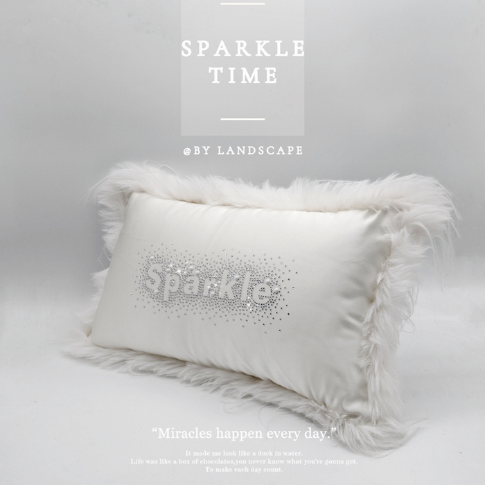 91家纺网 家纺一手货源 找家纺 （总）澜屿 2026新款珍珠钻羽毛边抱枕装饰枕腰枕枕芯-星羽