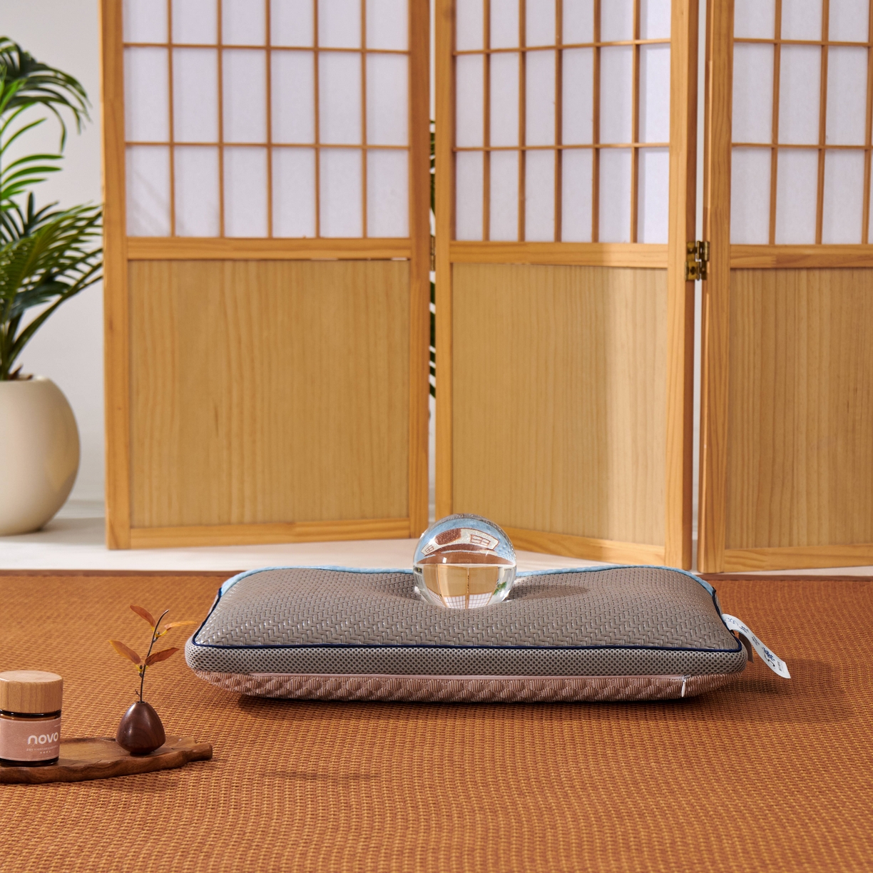 91家纺网 家纺一手货源 找家纺 永旺家纺 2026新款凉感PE藤记忆枕枕头枕芯 PE藤枕-深灰