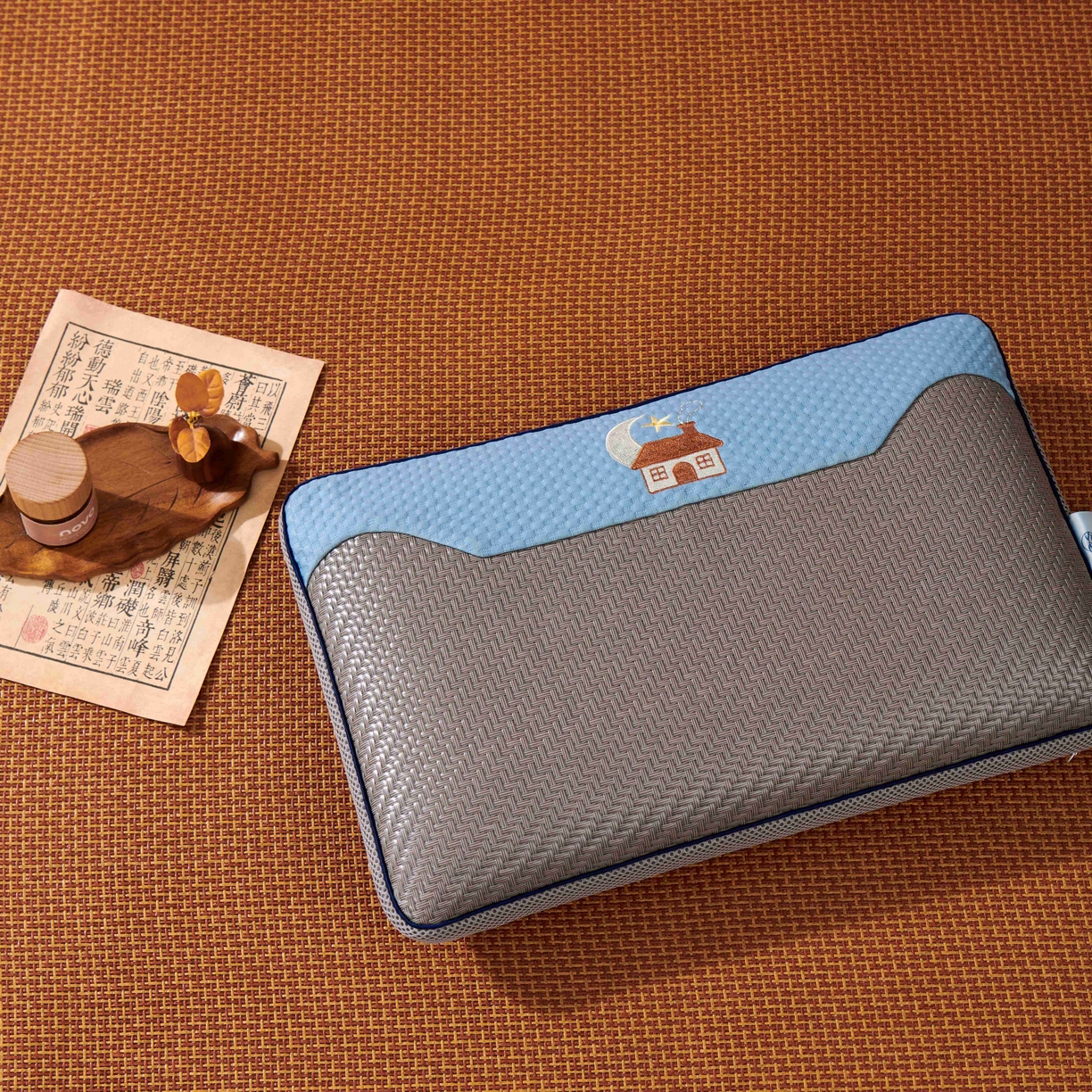 91家纺网 家纺一手货源 找家纺 永旺家纺 2026新款凉感PE藤记忆枕枕头枕芯 PE藤枕-深灰