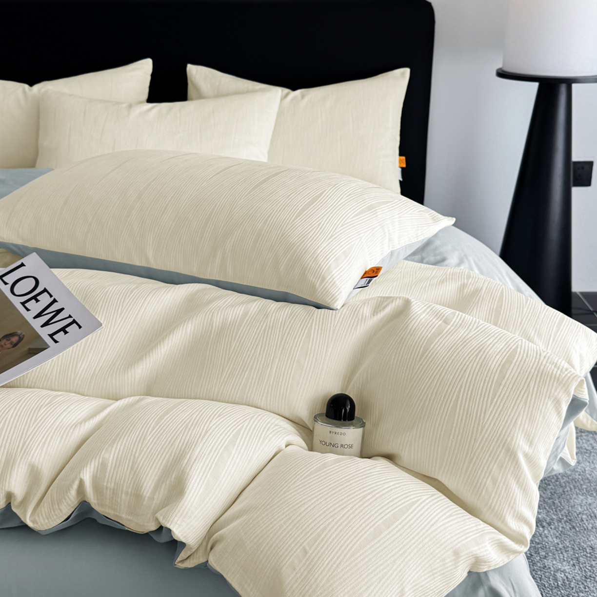 91家纺网 家纺一手货源 找家纺 女子家纺 2026新款40支全棉提花四件套--彩绘系列 素缕-留白