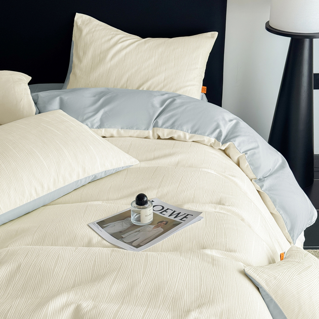 91家纺网 家纺一手货源 找家纺 女子家纺 2026新款40支全棉提花四件套--彩绘系列 素缕-留白