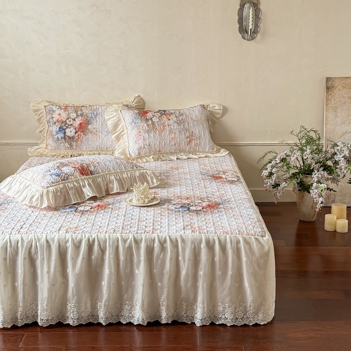 91家纺网 家纺一手货源 找家纺 （总）花香四季家纺 2026新款全棉双层纱数码印花四件套