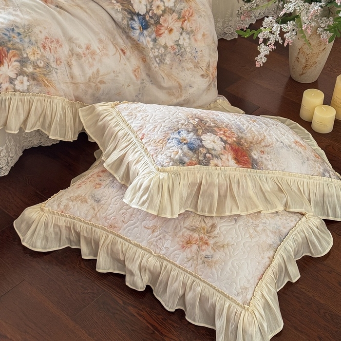 91家纺网 家纺一手货源 找家纺 （总）花香四季家纺 2026新款全棉双层纱床裙三件套