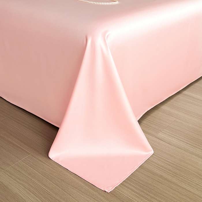 91家纺网 家纺一手货源 找家纺 花香四季家纺 2026新款亲肤天丝棉四件套 少女粉