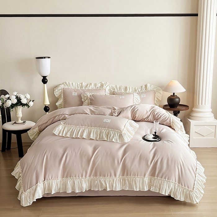 91家纺网 家纺一手货源 找家纺 花香四季家纺 2026新款亲肤天丝棉四件套 罗宾咖