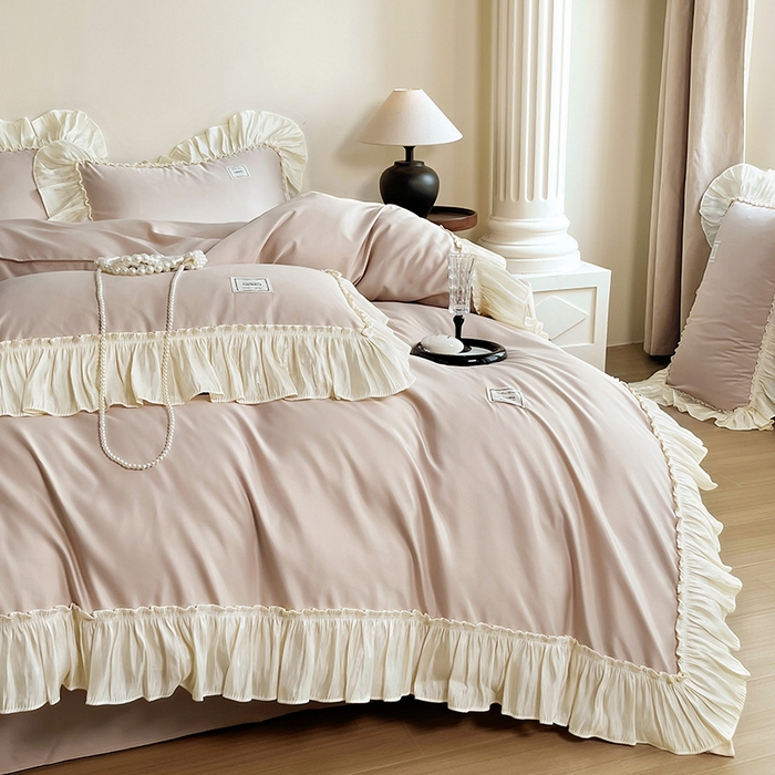 91家纺网 家纺一手货源 找家纺 花香四季家纺 2026新款亲肤天丝棉四件套 罗宾咖