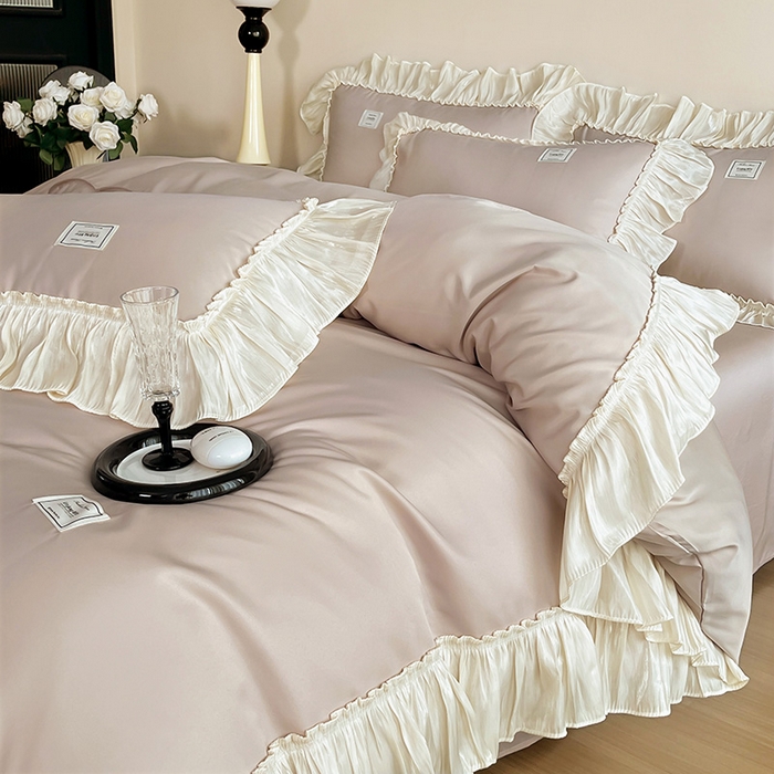 91家纺网 家纺一手货源 找家纺 花香四季家纺 2026新款亲肤天丝棉四件套 罗宾咖