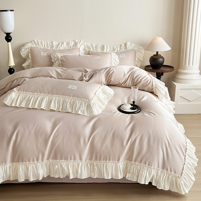 花香四季家纺 2026新款亲肤天丝棉四件套 罗宾咖