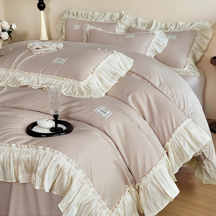 91家纺网 家纺一手货源 找家纺 花香四季家纺 2026新款亲肤天丝棉四件套 罗宾咖