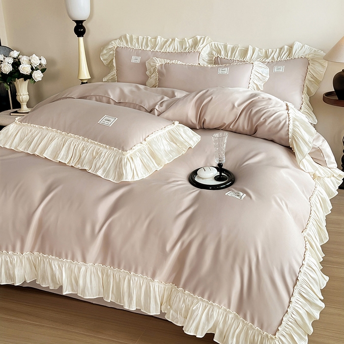 91家纺网 家纺一手货源 找家纺 花香四季家纺 2026新款亲肤天丝棉四件套 罗宾咖