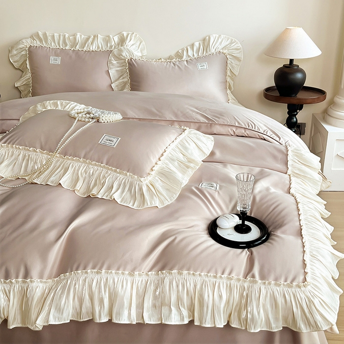 91家纺网 家纺一手货源 找家纺 花香四季家纺 2026新款亲肤天丝棉四件套 罗宾咖