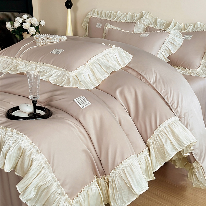 91家纺网 家纺一手货源 找家纺 花香四季家纺 2026新款亲肤天丝棉四件套 罗宾咖