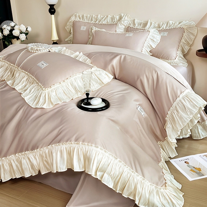 91家纺网 家纺一手货源 找家纺 花香四季家纺 2026新款亲肤天丝棉四件套 罗宾咖