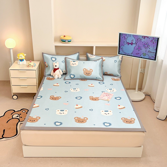 91家纺网 家纺一手货源 找家纺 （总）懒猫家纺 2026新款600D数码印花冰丝凉席系列