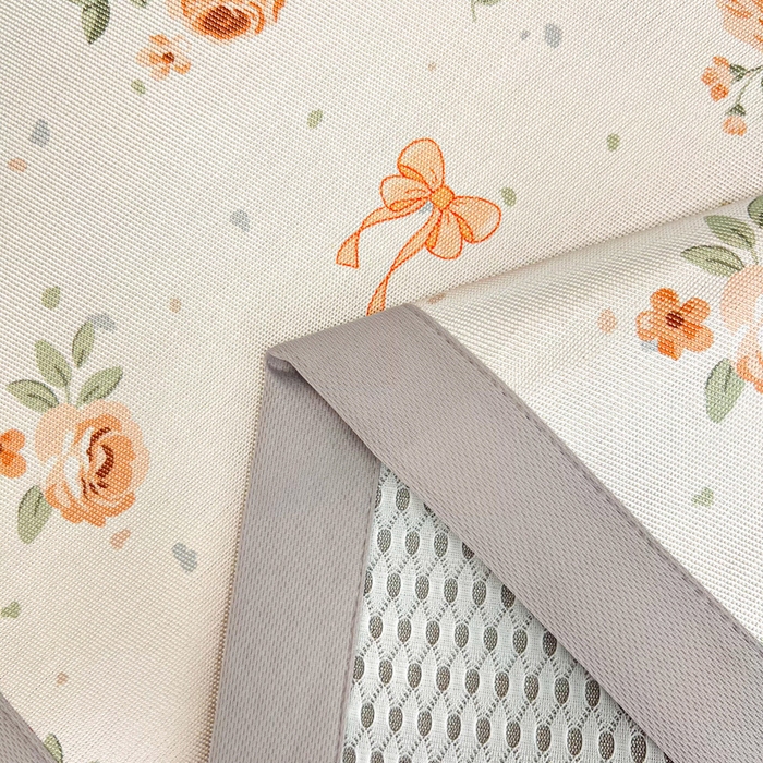 91家纺网 家纺一手货源 找家纺 懒猫家纺 2026新款600D数码印花冰丝凉席系列 蝴蝶结花开