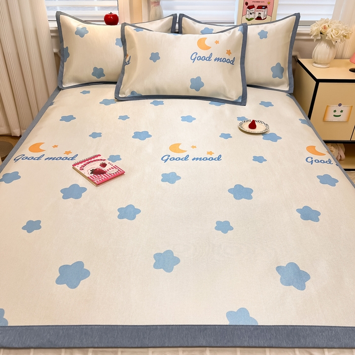 91家纺网 家纺一手货源 找家纺 懒猫家纺 2026新款600D数码印花冰丝凉席系列 星辰