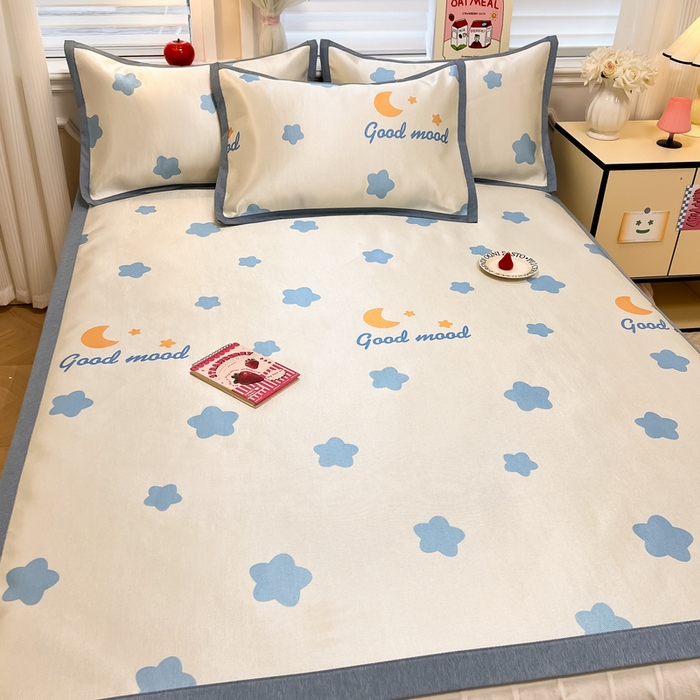 91家纺网 家纺一手货源 找家纺 懒猫家纺 2026新款600D数码印花冰丝凉席系列 星辰