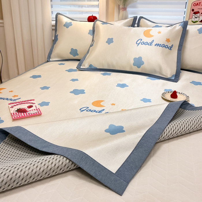 91家纺网 家纺一手货源 找家纺 懒猫家纺 2026新款600D数码印花冰丝凉席系列 星辰